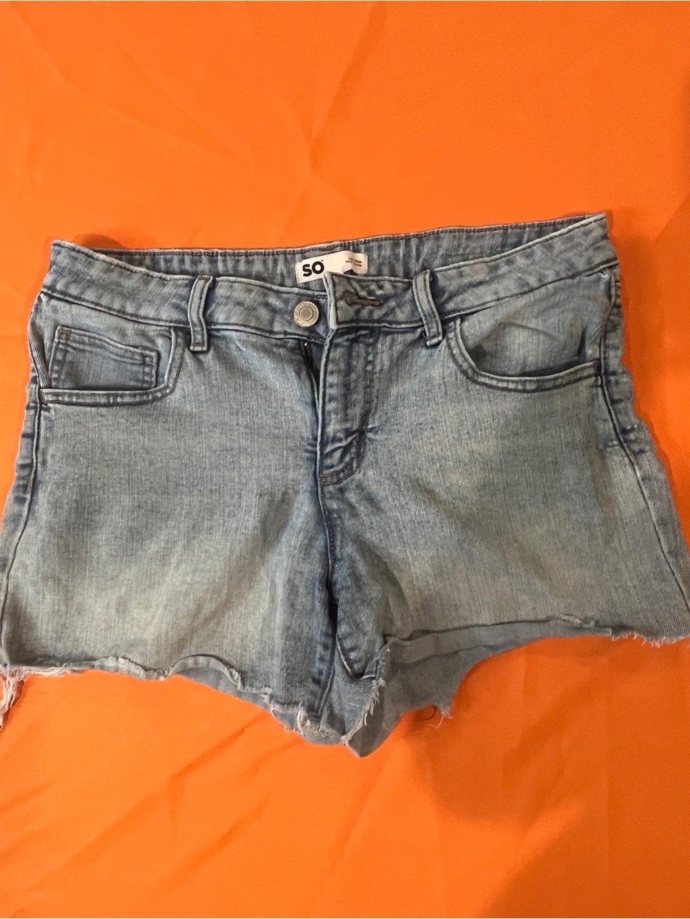 SO Light Blue Distressed Denim Cutoff Shorts - Picture 9 of 9